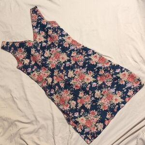 Boston Proper Linen Floral Mini Sleeveless Dress Sz 2